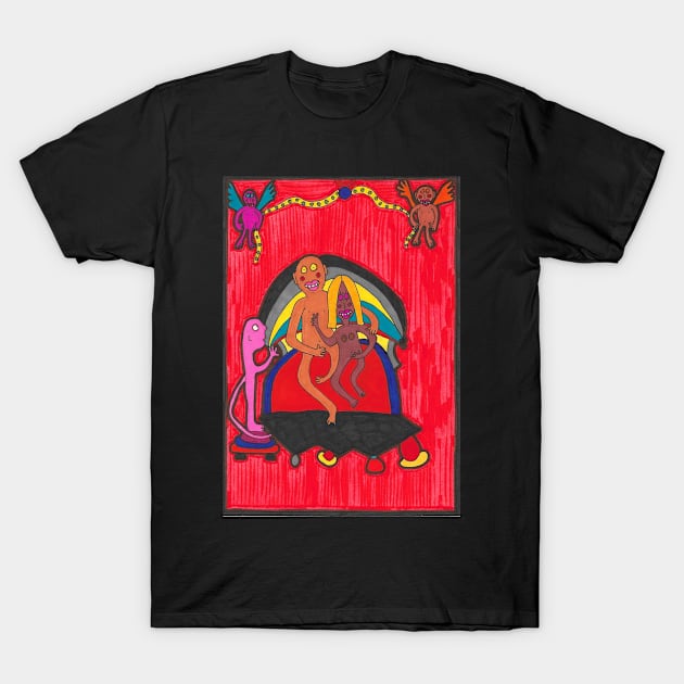 Couple in a Red Room T-Shirt by JaySnellingArt